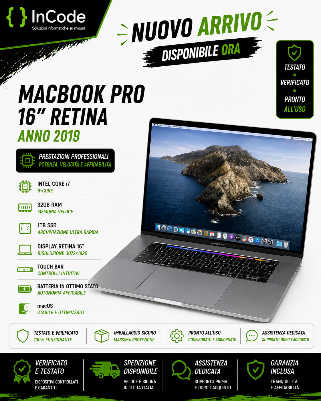 MacBook Pro 16 2019 i7 6core 32-1tb