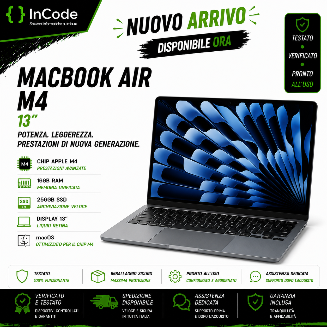 MacBook Air 13” M4 – 16GB RAM – SSD 256GB