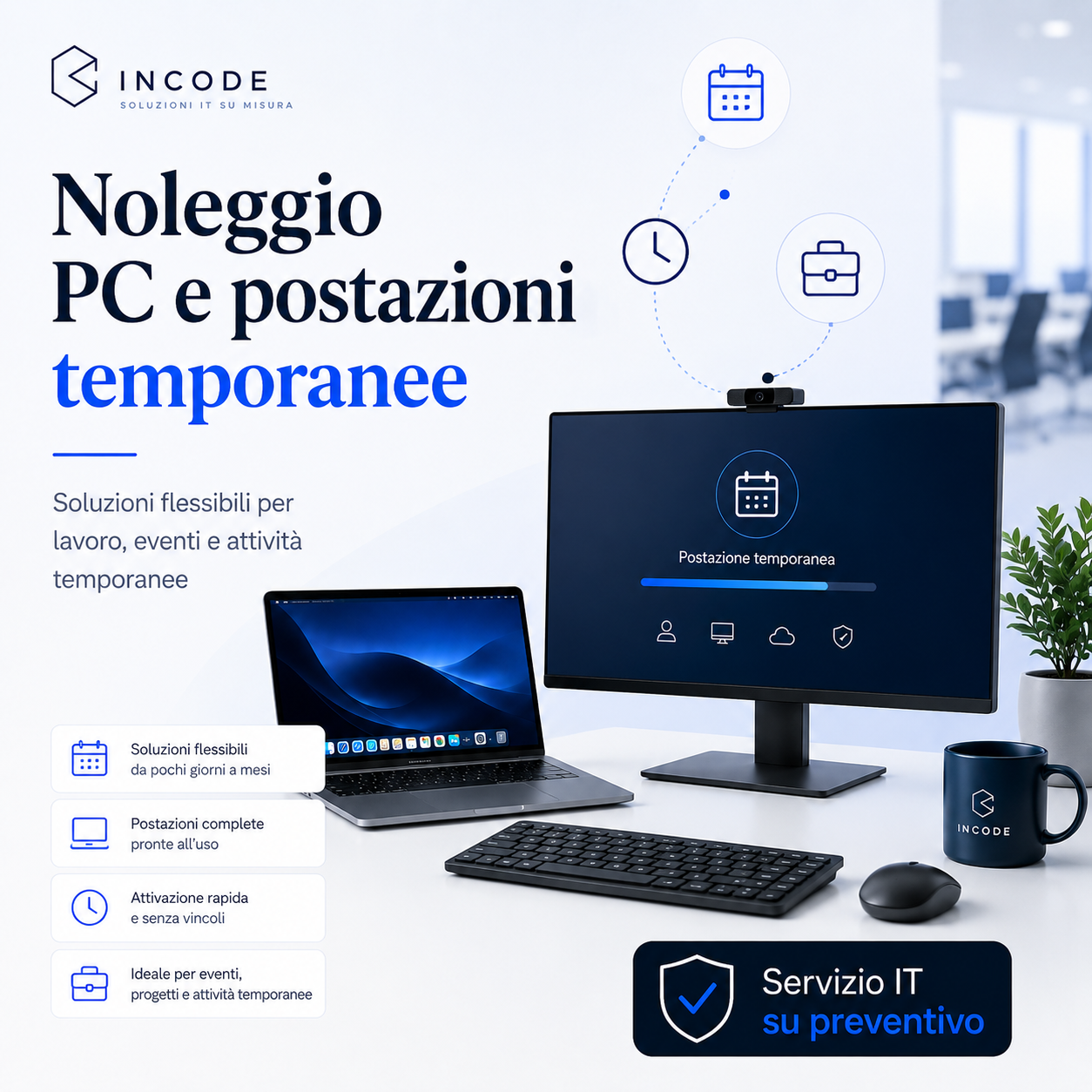 Noleggio PC e postazioni temporanee