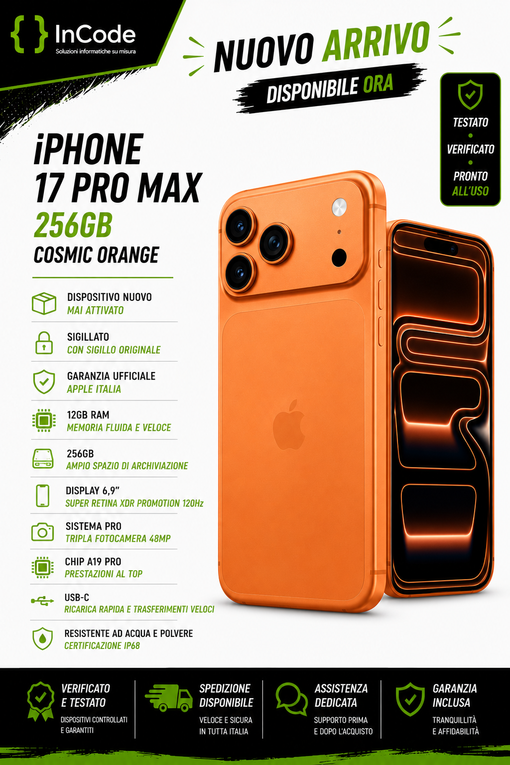 📱 iPhone 17 Pro Max 12GB / 256GB – Cosmic Orange